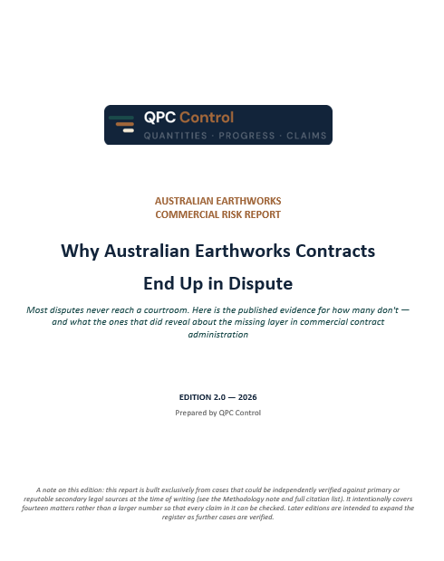 Australian Earthworks Commercial Risk Report — QPC Control white paper cover